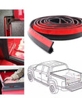 Heavy Duty Thickened Tailgate Weather Strip For Tesla Cybertruck, three meter EPDM seal, installed in cargo bed.