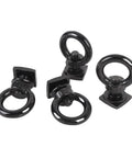 Hella Tough Stainless Steel T Track Mount Tie Down Anchors With M8 Heavy Duty T Slot Locking Rings in black, perfect for secure cargo use.