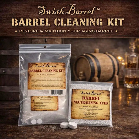 Aging Barrel Restoration And Maintenance Kit For 1 To 5 Liter Mini Barrels Built For Wine Spirits And Craft Cocktails Keeps Flavor Fresh After Each Aging Cycle With Easy Swish Barrel Care For Home Bar Use, barrel cleaning kit packs