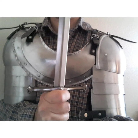 Medieval Iron Gorget And Spaulders Armor Dope Viking And Crusader Inspired Set For Historical Reenactment Larp Or Display Wear