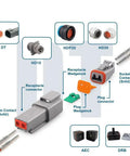 Pro Grade DT Series Solid Contact Pins And Sockets Kit For Wiring Harnesses with connectors and wedgelocks