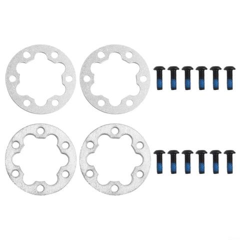 Silver 6 Hole Brake Gasket Set for 44mm Disc Rotors with 2mm and 5mm Aluminum Spacers for Electric Bikes, Scooters, and Skateboards