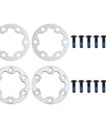 Silver 6 Hole Brake Gasket Set For 44mm Disc Rotors With 2mm And 5mm Aluminum Spacers For Electric Bikes, Scooters And Skateboards