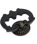 Vintage Antique Bronze Cabinet Pulls With French Provincial Style Single Hole Ring Handles