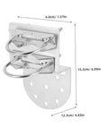 Beefy Iron Antenna Pole Mount Clamp With U Bolts For Wall Or Roof Mounting Heavy Duty Metal Pipe Bracket with dimensions shown