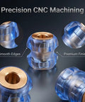 Tight Cnc Precision Mechanical Grooved Paracord Bead With Blue Pc Sleeve For Edc Lanyard Custom Diy Knife Flashlight Keychain Outdoor Gear Big Time Upgrade, featuring precision CNC machining and smooth edges.