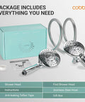 2 In 1 All In One Dual Shower Head System With Rainfall And Handheld Spray, package includes accessories and gift box