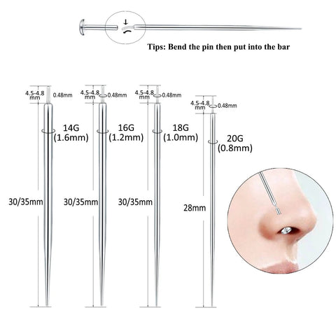 G23 Titanium Threadless Piercing Taper Kit For Nose Lip Monroe Ear Tragus Helix Stretching 14G 16G 18G sizes and use