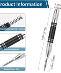 Built Tough Chrome Steel Center Punch Double Pack Adjustable Spring Loaded Hole Marker Scriber with knurled handle and sharp tip.