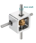 90 Degree Right Angle Worm Gearbox With 1 To 20 Reduction, 1 Module 20 Teeth, 8mm Shaft, Aluminum Frame DIY Gearbox Kit