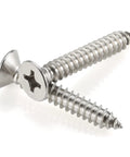 Top Shelf 304 Stainless Steel Number 12 X 1-1/2 Flat Head Sheet Metal And Wood Screws, 50 Pack, rust-proof fasteners.