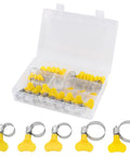Stainless Steel Hose Clamps Kit 8-29mm Adjustable Thumb Screw Pipe Clamps For Fuel Line Vacuum Hose Set in Storage Box