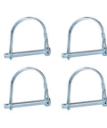 Beefy Heavy Duty Trailer Coupler Pin Pack Of 4 Zinc Plated Carbon Steel Hitch Pin Safety Locking Pins One Quarter Inch By Two Point Sixteen Inches Rust Resistant And Ready For Real World Towing displayed in a set of four against a white background