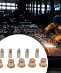 Plasma Cutter Consumables Kit for S45 Ergocut Torches, 10 Pack with electrodes and nozzles in industrial setting