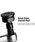 Close-up of extra duty swivel pad on Beefy 20-Inch Heavy Duty All Steel F-Style Bar Clamp with 5-1/2 Inch Throat and 2645 Lb Clamping Force