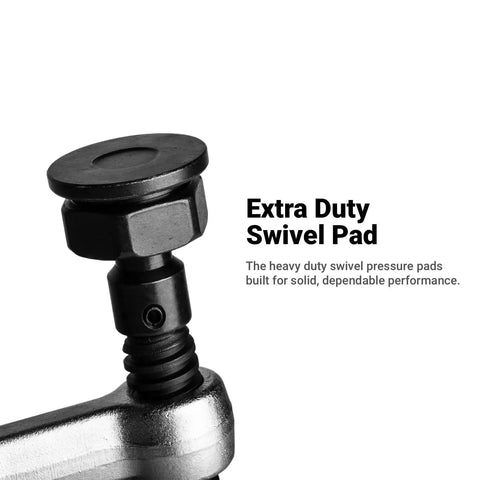 Close-up of extra duty swivel pad on Beefy 20-Inch Heavy Duty All Steel F-Style Bar Clamp with 5-1/2 Inch Throat and 2645 Lb Clamping Force