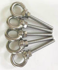 Heavy Duty Stainless Steel Eye Bolts With Washer And Nuts For Lifting Rings M6 Shoulder Eyebolts 85mm Total Length 50mm Thread