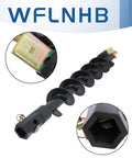 Heavy Duty 6 Inch By 48 Inch Earth Auger Replacement with 2 Inch Hex Connect features black steel construction
