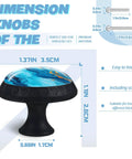 Straight Up Fresh Turquoise Marble Print Crystal Cabinet Knobs And Mushroom Drawer Pulls For Dressers Kitchen Bathrooms Clean Vibe Game Changer Home Decor With Screws One Pack, dimensions shown.
