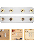 18 Piece Metal Mending Plates And Flat Wall Brackets Set for Furniture Reinforcement; two stainless steel plates with screws
