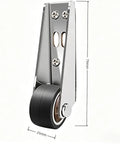 Heavy Duty Vertical Track Roller Wheels For Sliding Barn Doors And Home Cabinets Anti Wobble Bottom Guide Casters with silver metal and TPR.