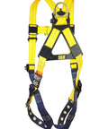 Delta Vest Style Harness With Stand Up Back D Ring And Tongue Buckle Leg Straps X Small Yellow Industrial Safety Gear No Tangle Design Built In Lanyard Keepers