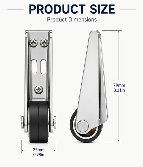 Product dimensions showing 4 Pack Vertical Track Roller Wheels Heavy Duty Rubber Swivel Casters For Barn Sliding Door Replacement.