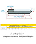 Diagram showing dimensions and load-bearing capacity of Built Tough Stainless Steel Conveyor Rollers 12 Mm Diameter Smooth Glide Non Powered Idlers.