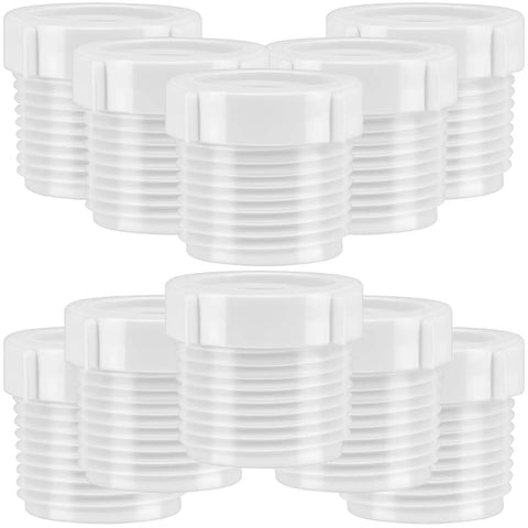 Bulk 10 Pcs PVC Pipe Fittings Set Male To Female Thread Reducer Bushings Three Quarters Inch To One Half Inch White