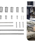 Pro Grade Keyway Broach Set For Lathe 18 Pcs HSS with various sizes displayed and lathe machinery in the background