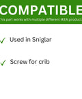 Image showing compatibility details for Certified Top Tier Long Screws For Furniture Assembly And Home Repairs Offering Exact Match Replacement For Ikea 123756 Pack Of 8.