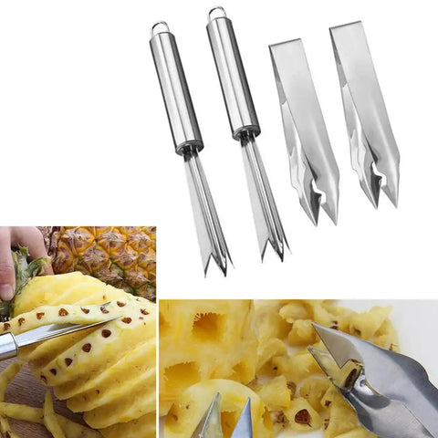 4 Pack Pineapple Eye Peeler And Cutter Kit Stainless Steel V Shape Eye Remover Fork Effortless Pineapple Prep For Quick Kitchen Use