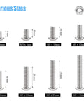 195 Piece M5 Hex Button Head Bolts And Nuts Kit In Stainless Steel 304 With 8 Lengths From 6mm To 30mm size display