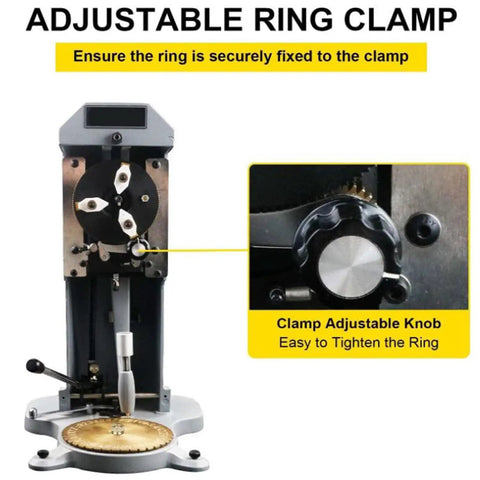 Adjustable ring clamp of Professional Manual Ring Engraving Machine For Jewelry Makers featuring heavy duty steel frame.