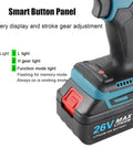 Tough As Nails Cordless Automatic Rivet Nut Gun Featuring 5200 Mah Battery and Precision Torque Settings with smart button panel.