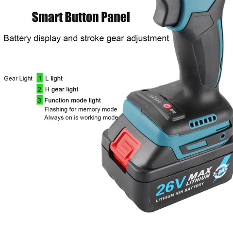 Tough As Nails Cordless Automatic Rivet Nut Gun Featuring 5200 Mah Battery and Precision Torque Settings with smart button panel.