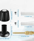 Upgrade Your Bath Game With This Solid Zinc Alloy 2 Set Shower Knob Kit For Windsor Series Faucet Handles To Look Fresh Cool And Durable. Black shower knob kit with screws, tubes, and brass stem, dimensions shown