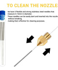 Close-up of 50 Piece Mk8 3D Printer Nozzle Set cleaning needle and nozzle for CR 10 Ender 3.