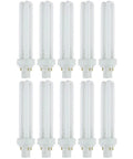 Compact Fluorescent 4 Pin G24q3 U Shape Twin Tube Light Bulbs, 26W 120V, 1560 Lumens, 4100K Cool White, Double U Shape, 10 Pack