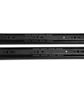 Heavy Duty Drawer Slide With 100 Pound Load Capacity And 45 Mm Width Featuring 12 Inch Length displaying black steel rails.