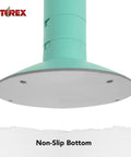 Non-slip bottom of wiggle stool for class and home study, teal, angled base for better posture and balance