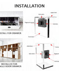 Installation guide for Smart Biometric Cabinet Lock With Fingerprint Access And Bluetooth App Control on drawers and cabinets.