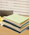 12-pack microfiber cleaning cloths in pastel colors, 6x7 inches, for lenses, screens, cameras, and eyeglasses