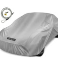 Waterproof Car Cover All Weather Protection For Rain Wind And Sun Fits Up To 190 By 70 By 50 Inches Size L with lock cable