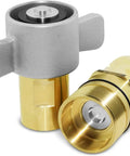 1 Inch NPT Wet Line Wing Nut Heavy Duty Hydraulic Quick Disconnect Coupler Set For Live Bed Dump Trailer Systems With Brass Body Corrosion Resistant Nipple Steel Sleeve 3000 PSI Working Pressure
