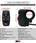 Ebike Headlight And Taillight Set With LED Running Lights And Brake Light, Turn Signal Ready light and horn switch details
