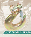 Heavy Duty Half Inch Grade 70 Forged Clevis Slip Hook With Secure Safety Latch For Trailer Towing And Chain Rigging Two Piece Pack