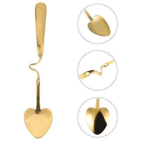 V Shape Hanging Coffee Spoon 304 Stainless Steel Gold Cup Ladle For Coffee And Tea Kitchen Accessory With Hanging Hook