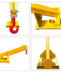 Heavy Duty Forklift Jib Boom Crane With Four Ton Capacity And Telescopic Boom Hook Hoist close-up view of hook and base design.