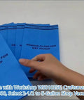 Hand holding 9 Pack Wet Dry Vacuum Filter Bags For Stinger 2.5 To 5 Gallon Shop Vacuums And Compatible With WORKSHOP WS01025F WS0255VA.